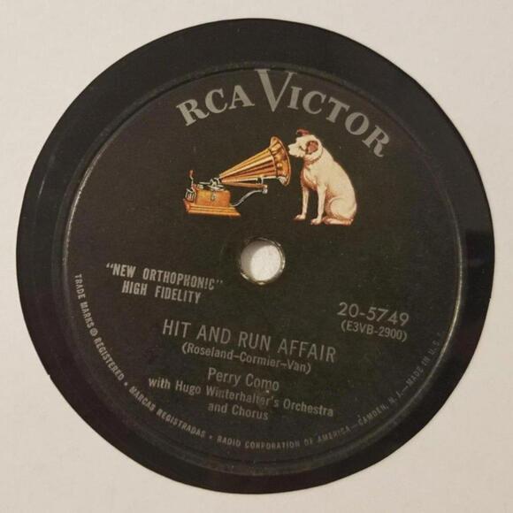 3/$25 Perry Como 78 RPM Hit and Run Affair / Night So Beautiful RCA 20-5749 - Picture 4 of 5
